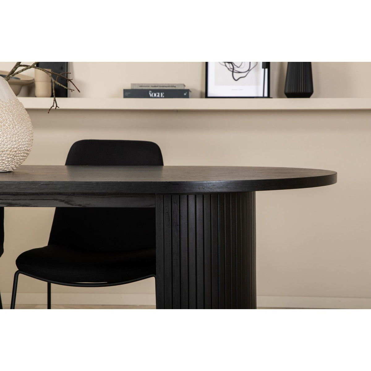 Bianca, Muce Oval matgrupp Svart, Svart, 200 x 90