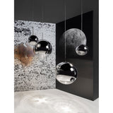 Mirror Ball Round Pendelsystem LED Silver