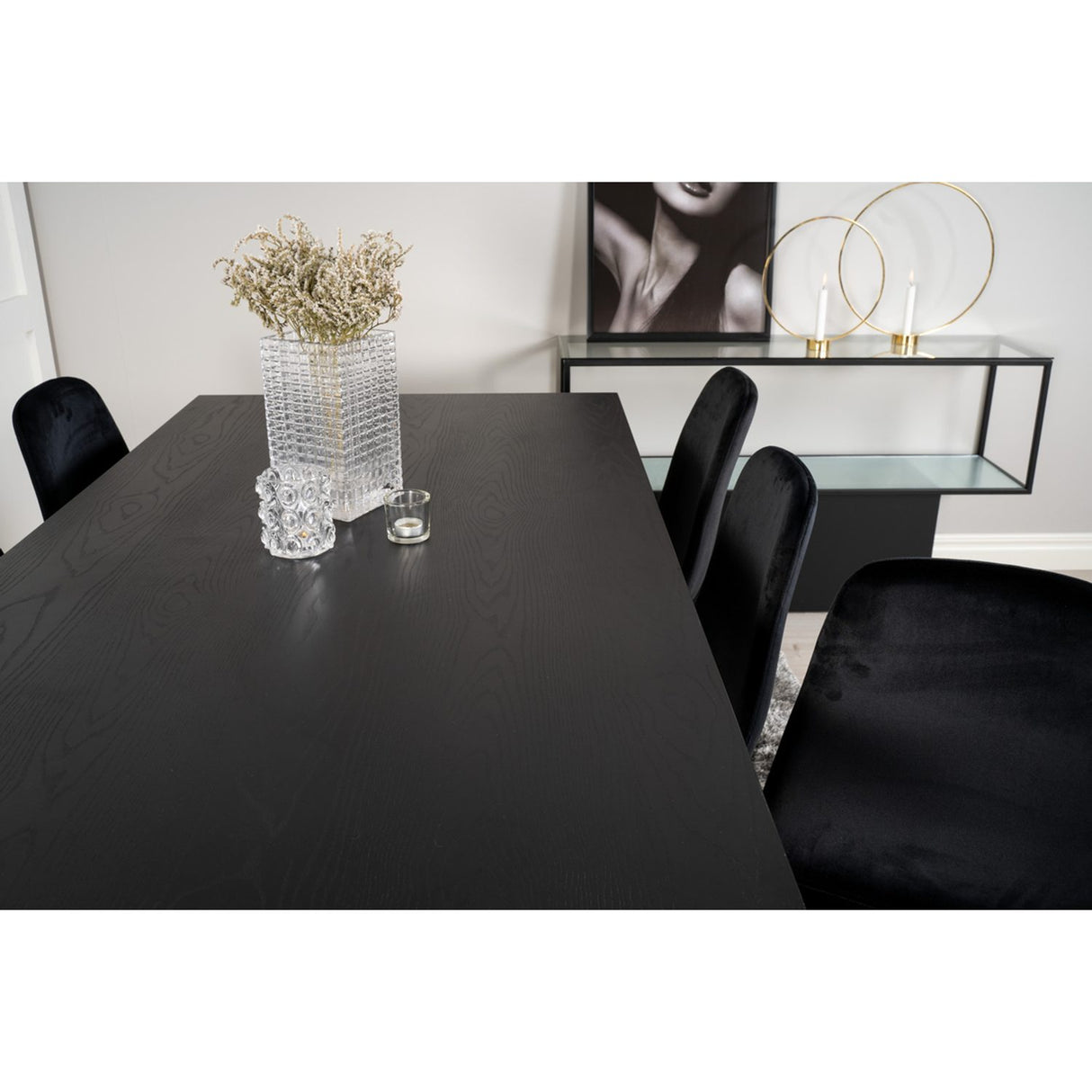 Dipp, Polar Rektangulär matgrupp Svart, Guld, Svart, Guld, 180 x 90