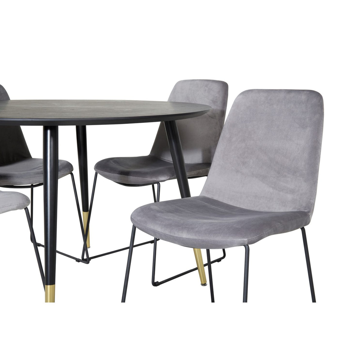 Dipp, Muce Rund matgrupp Svart,Grå, Svart,Guld, ⌀115