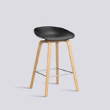 AAS 32 65 cm Barpall Black 2.0, ekfaner med vattenbaserad lack, Rostfritt stål