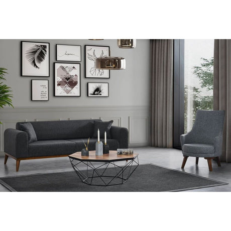Astana 3-sits (222 x 90 x 80 cm) 3-sits bäddsoffa Antracit