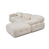 Vienna Beige L1-O1-1R-PUF (288 x 95 x 75 cm) Hörnsoffa Vit