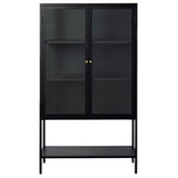 Milano Skåp 160 cm höga ben Glas Svart