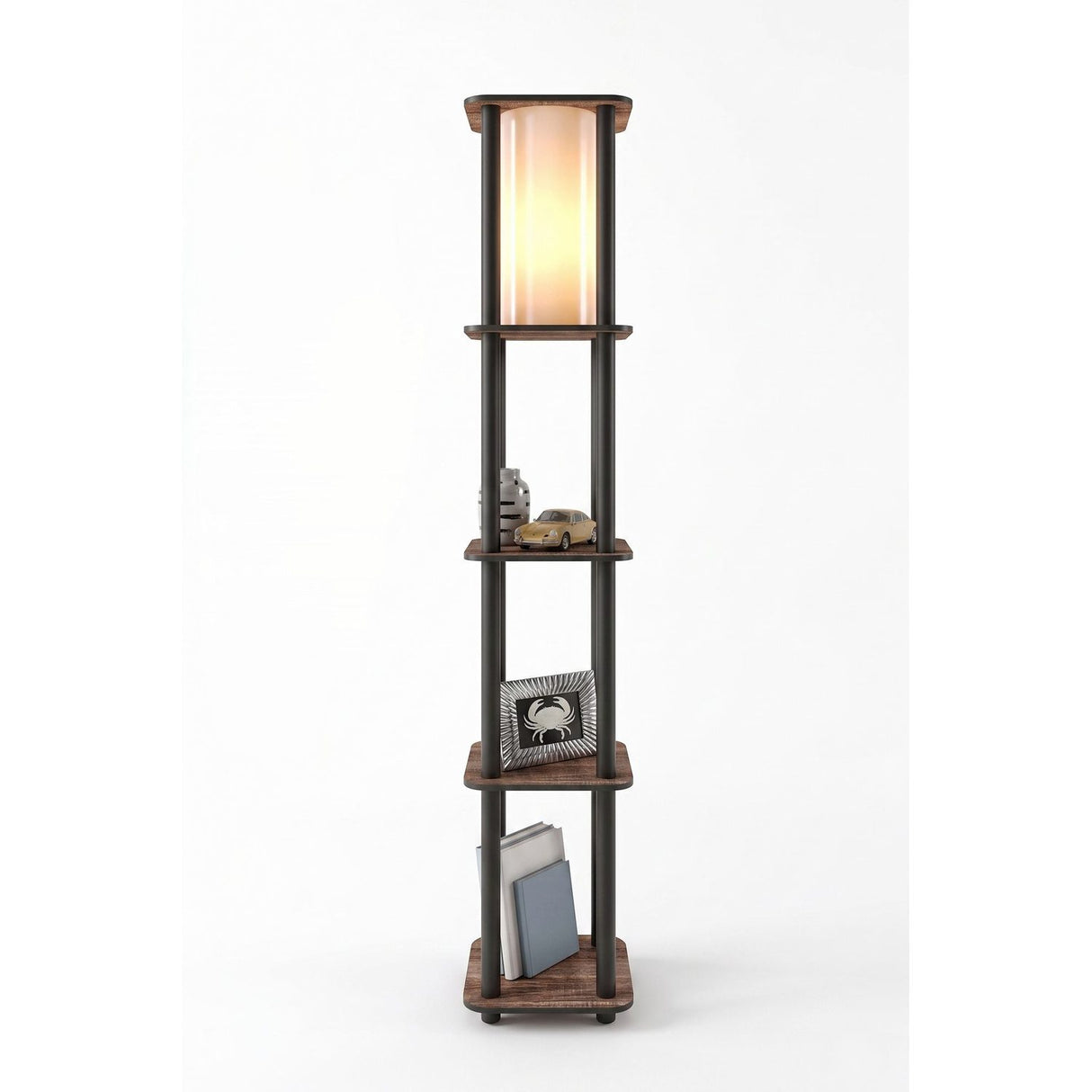 Porto Square (H 150 cm) Valnöt Golvlampa