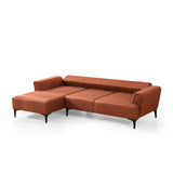 Jakarta (140-270 x 95 x 77 cm) Hörnsoffa-bäddsoffa Kakelröd, Vänster