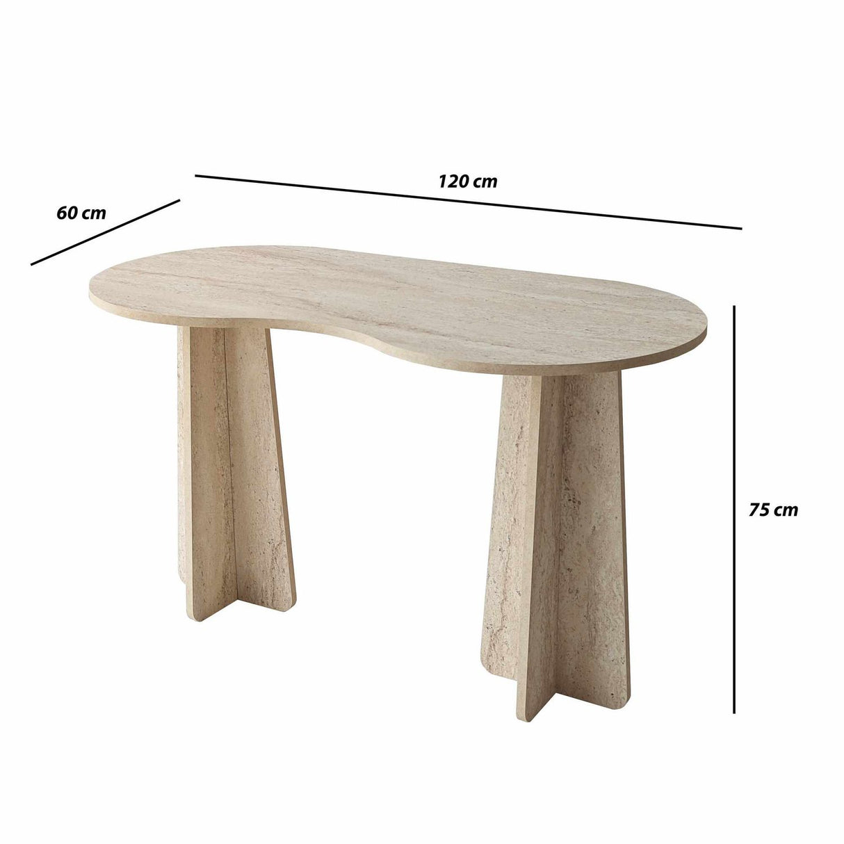 Nicosia (120 x 75 x 60 cm) Skrivbord Travertin