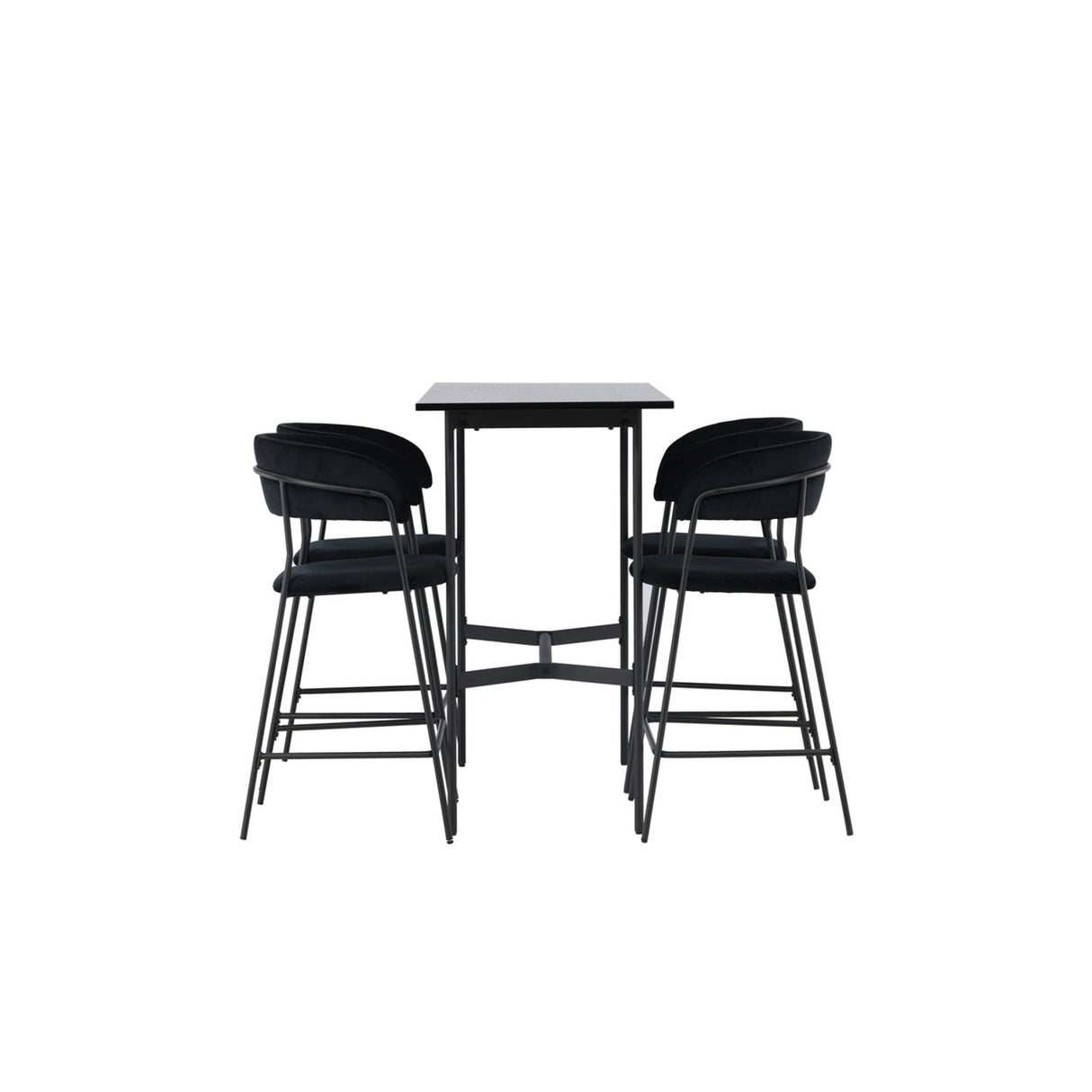 Rax, Lui Rektangulär matgrupp Svart, Svart, 120 x 60