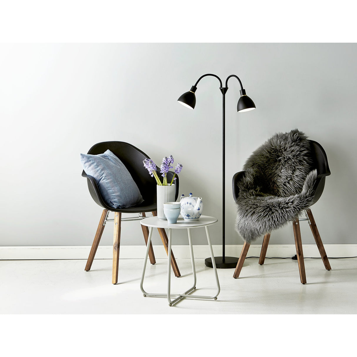 Ray Double Golvlampa Svart