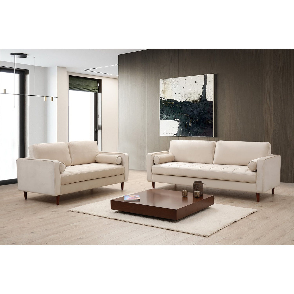 Rom (215 x 90 x 70 cm) 3-sitssoffa Beige