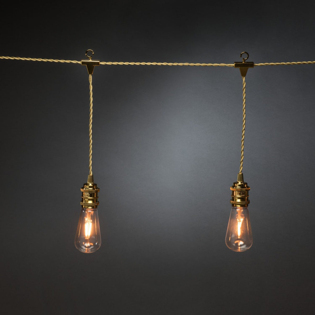 E27 8 Amber LED Guldkabel Dimmer Ljusslinga Inomhus