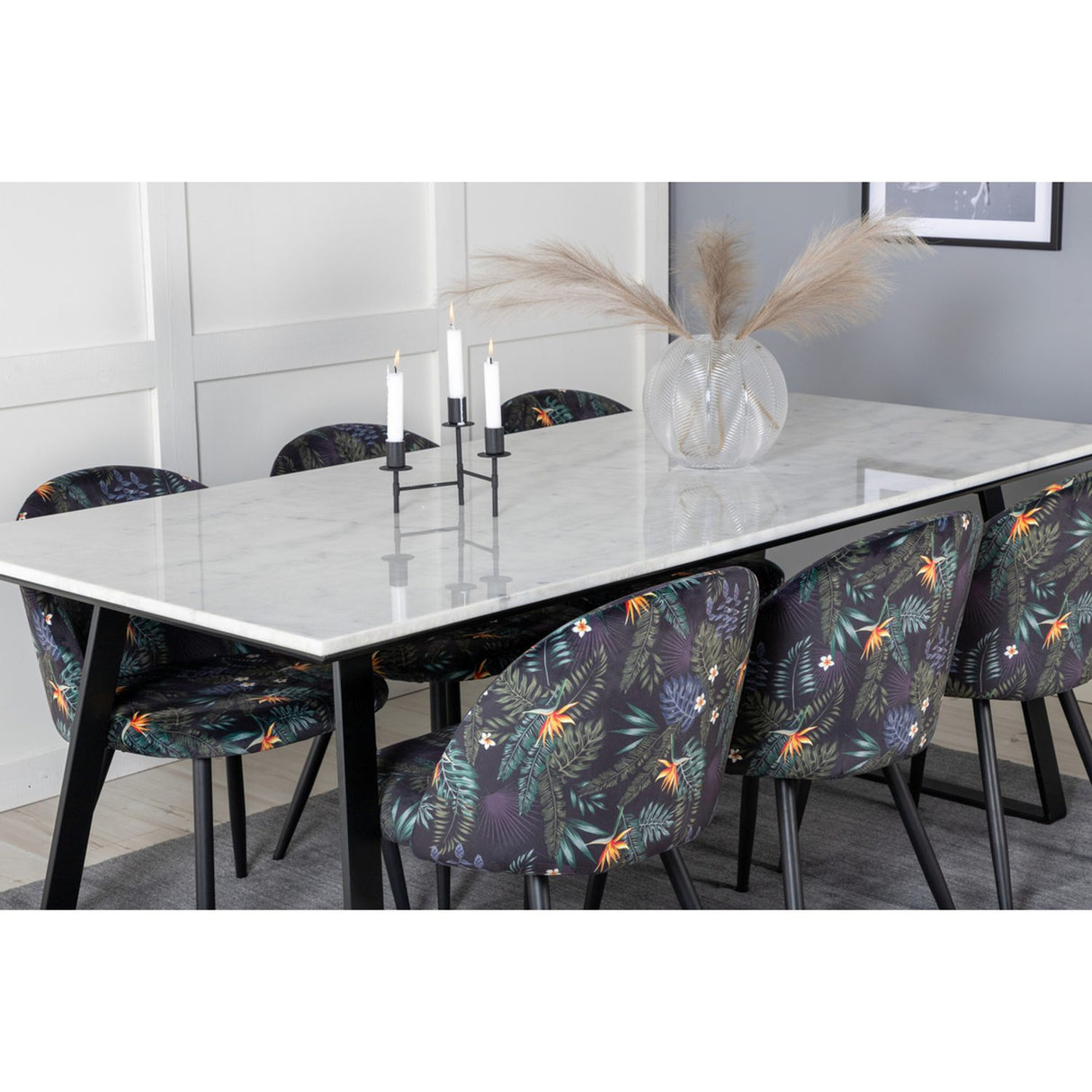 Estelle, Velvet Rektangulär matgrupp Beige