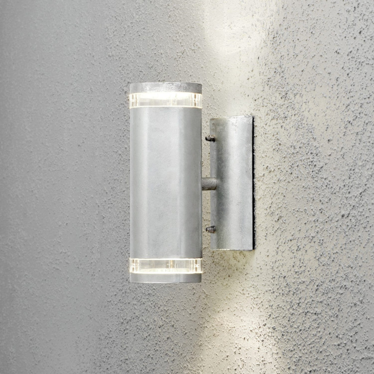 Modena GU10 Dubbel Transparent Vägglampa Ute Galvaniserad, 24 cm