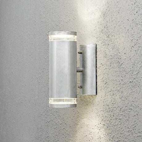 Modena GU10 Dubbel Transparent Vägglampa Ute Galvaniserad, 24 cm
