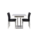 Disa, Lily Rektangulär matgrupp Svart,Silver, Grå,Vit, 120 x 80