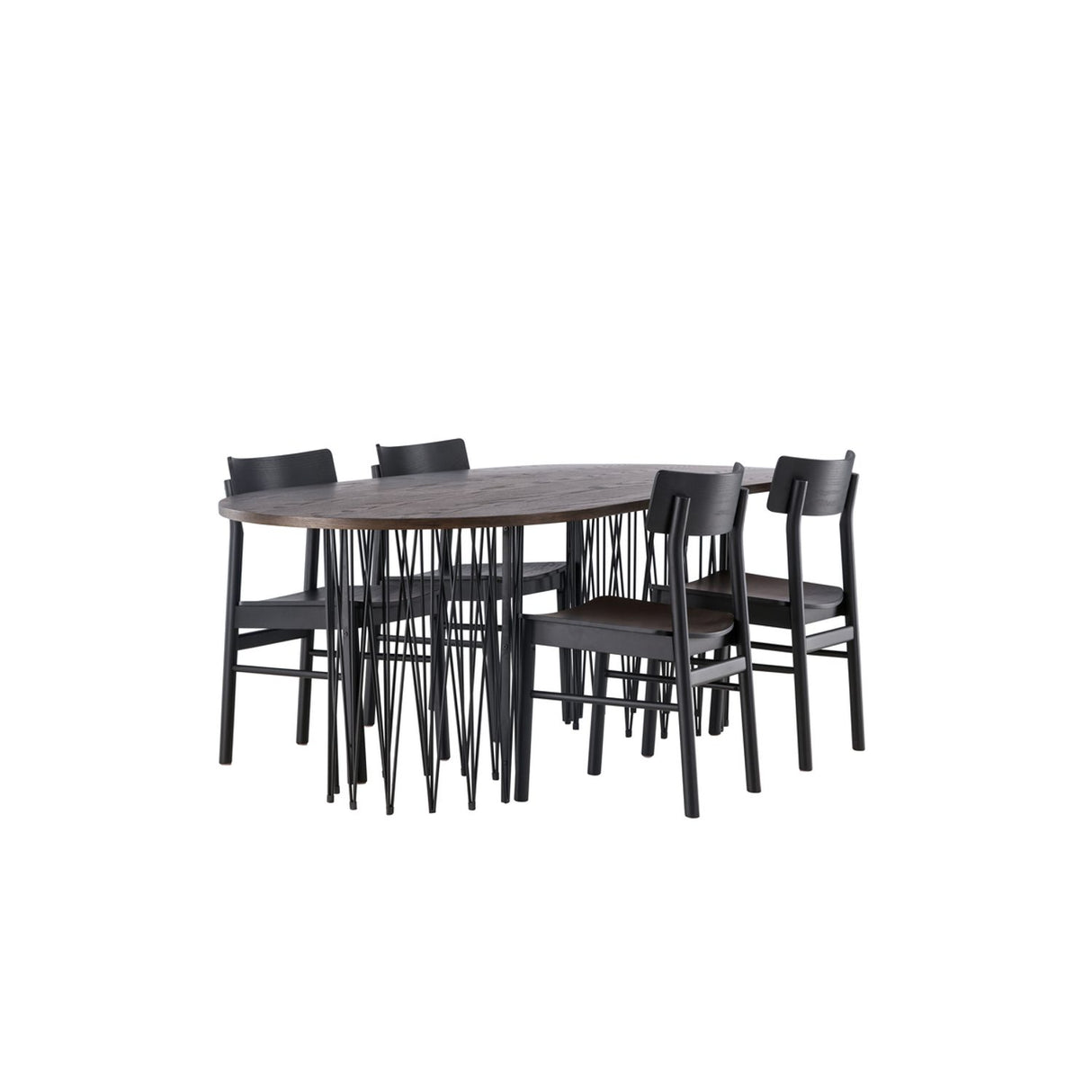 Stone, Montros Oval matgrupp Svart, Svart, mocka, 220 x 100