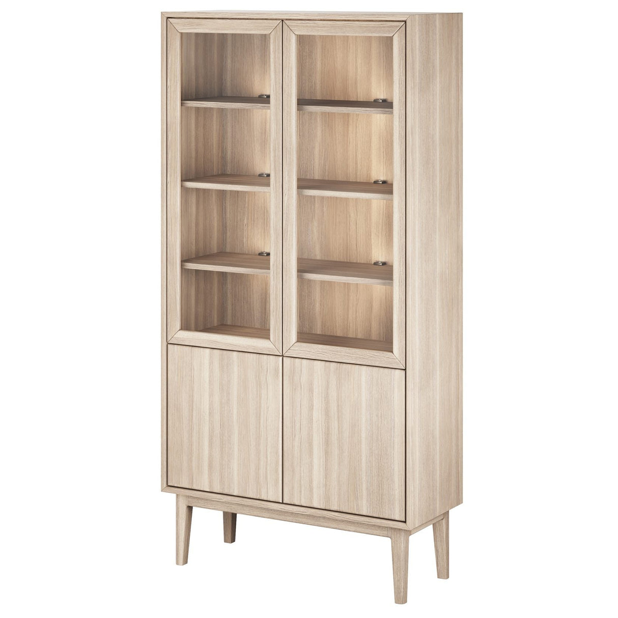 Broholm Solid Vitrinskåp 100x197 cm Vitoljad Ek