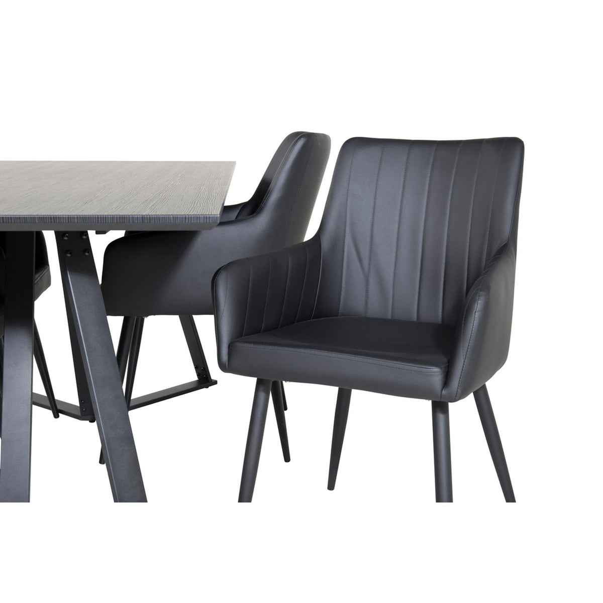 Marina, Comfort Rektangulär matgrupp Svart, Svart, 180 x 90