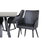 Marina, Comfort Rektangulär matgrupp Svart, Svart, 180 x 90