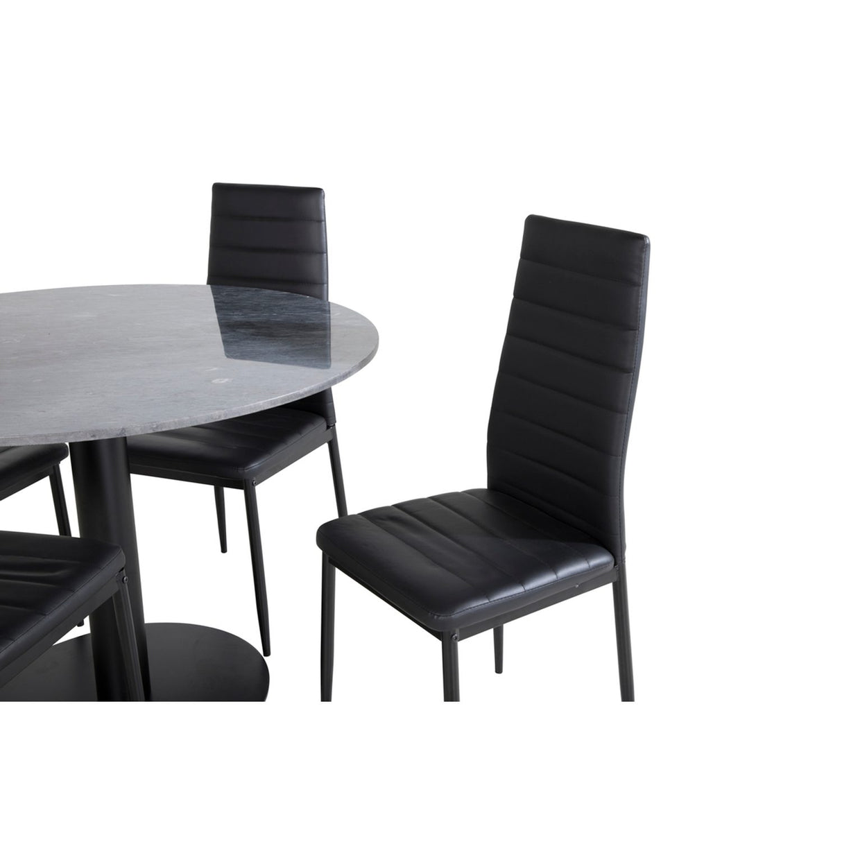 Estelle, Slim Rund matgrupp Svart, Svart, mörkgrå, ⌀106