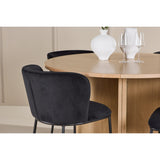 Strada, Edina Oval matgrupp Svart, Vitputsad, 4st