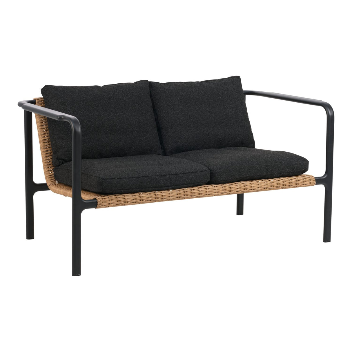 Motty 2-sits Soffa 140x76 cm Svart/Teddy Black