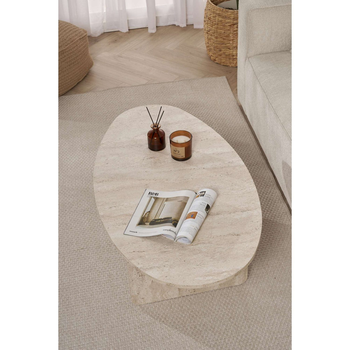 Bazil Soffbord Travertine
