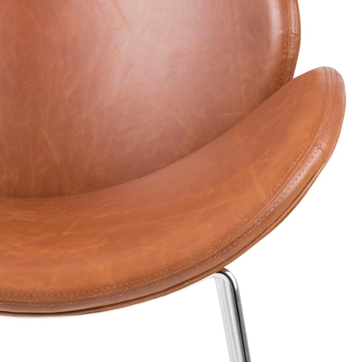 La Condamine Loungefåtölj PU vintage Konjak/Krom