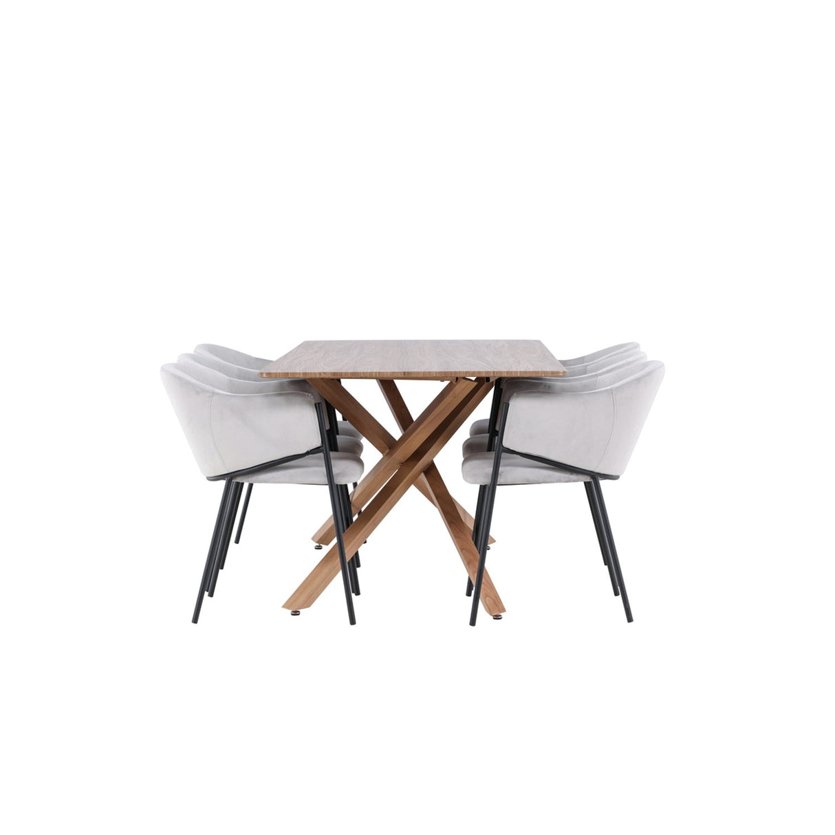 Piazza, Evelina Rektangulär matgrupp Svart,Grå, Mocka, 180 x 90