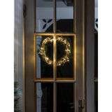 Varmvita LED Metall Julkrans med Belysning 30 cm, Guld