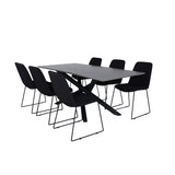 Piazza, Muce Rektangulär matgrupp Svart, Svart, mörkgrå, 180 x 90