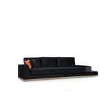 Line med sidobord (320 x 102 x 84 cm) Svart Guld 4-sitssoffa