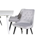 Polar, Velvet Deluxe Rektangulär matgrupp Svart,Ljusgrå, Vit, 180 x 90