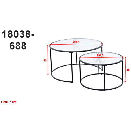Twin Soffbord Svart, ⌀79.5