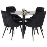 Plaza, Velvet Deluxe Rund matgrupp Svart, Svart, 4st
