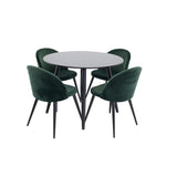 Plaza, Sammet Rund matgrupp Svart, Grön, Svart, ⌀100