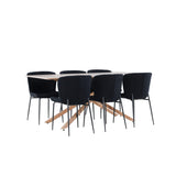 Piazza, Modesto Rektangulär matgrupp Svart, Mocka, 180 x 90