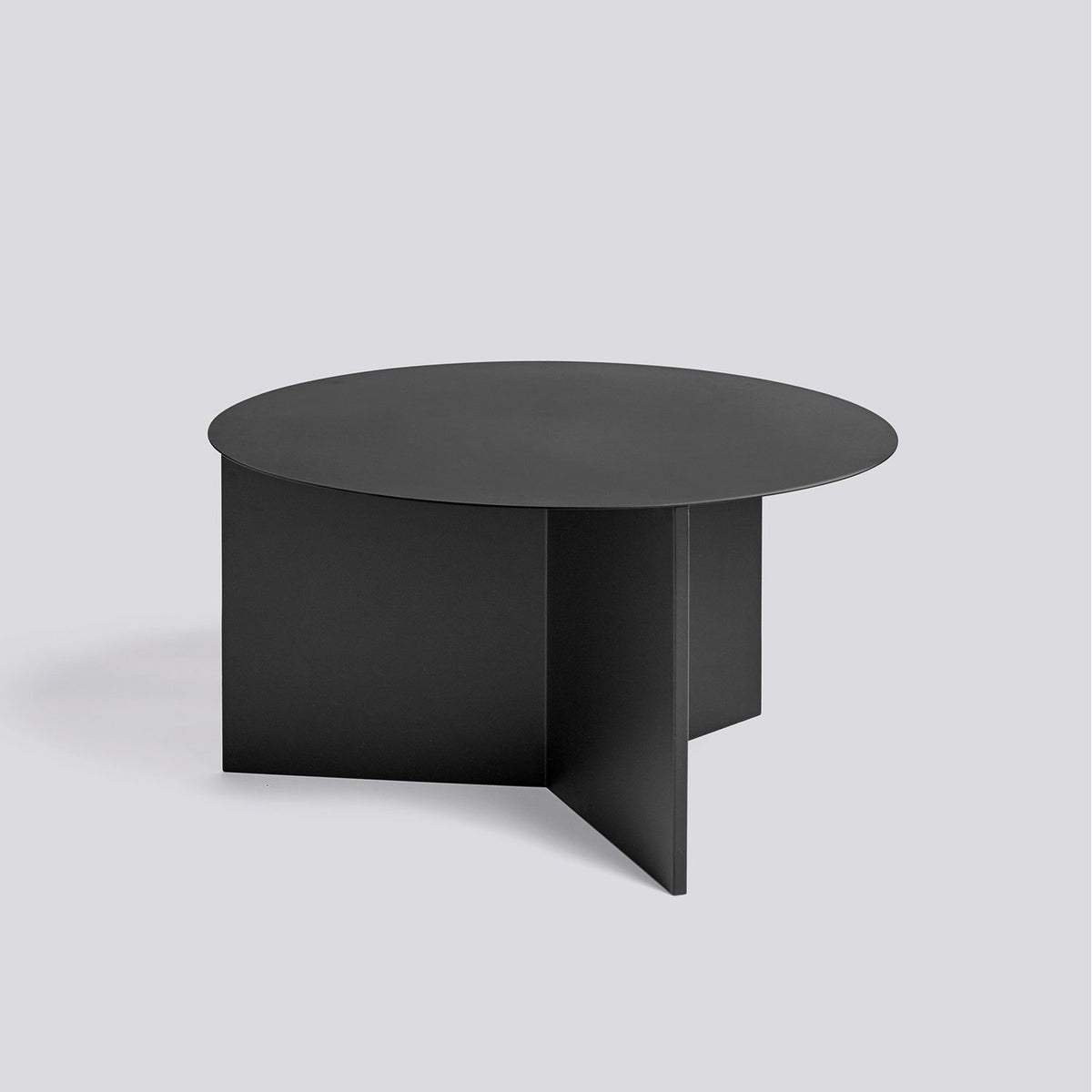 Slit runt Ø65 × H35,5 cm Sidobord Black – pulverlackerat stål
