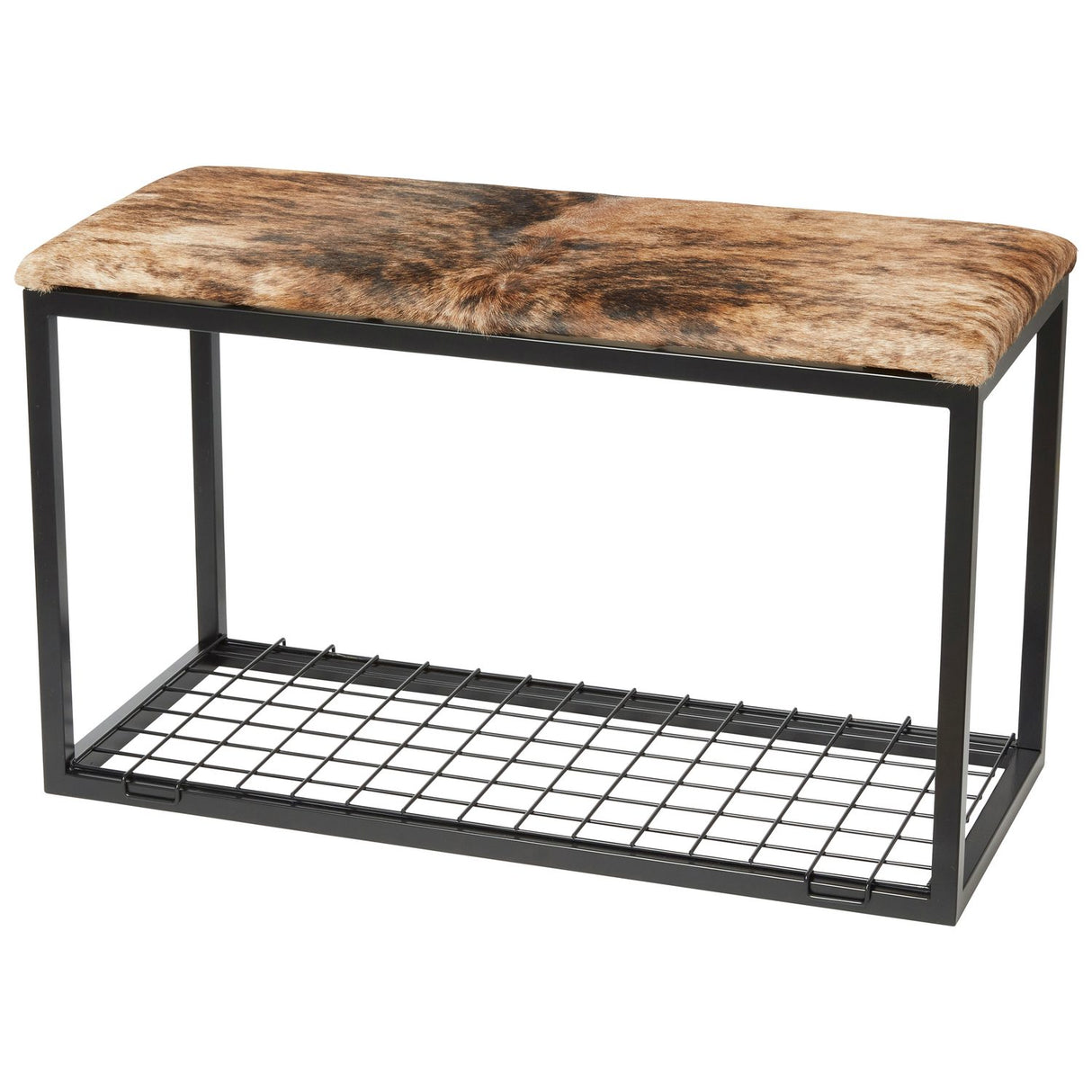 Palle L Cowhide Brown/Black Bänk