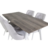 Inca, Velvet Deluxe Rektangulär matgrupp Vit, Grå,Vit, 160 x 85
