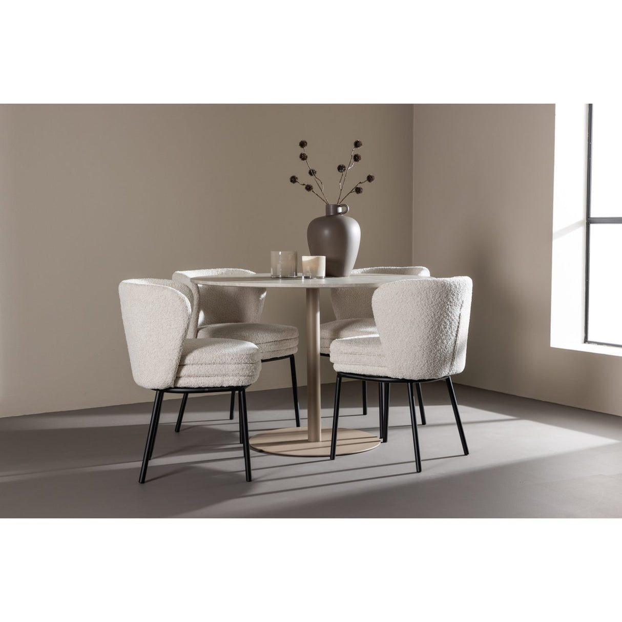 Lycke, Agnes Rund matgrupp Svart,Vit, Beige, ⌀110