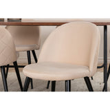 Uno, Velvet Rektangulär matgrupp Beige, Svart, Svart,Natur, 200 x 90