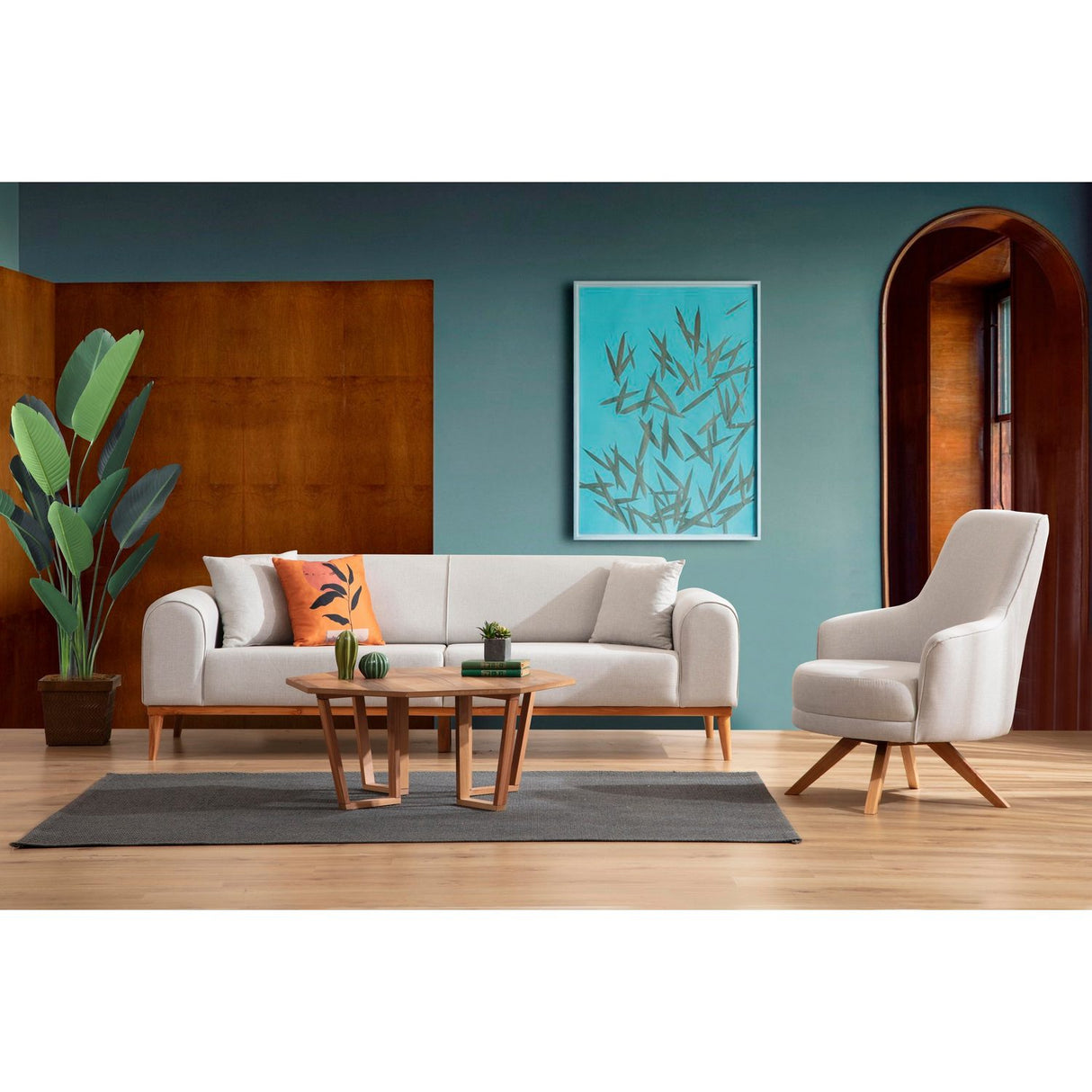 Lima 3-sits (220 x 84 x 77 cm) 3-sits bäddsoffa Creme