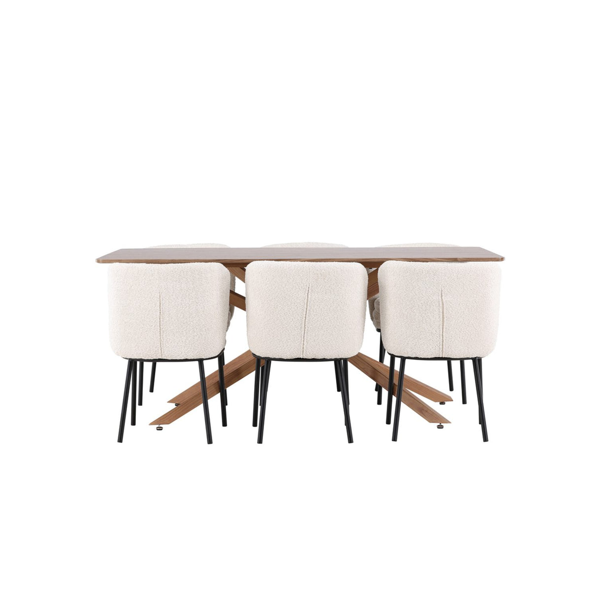 Piazza, Agnes Rektangulär matgrupp Svart,Vit, Mocka, 180 x 90