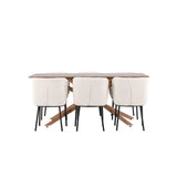 Piazza, Agnes Rektangulär matgrupp Svart,Vit, Mocka, 180 x 90