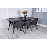 Sleek, Velvet Rektangulär matgrupp Svart, Svart, 195 x 95