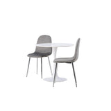 Hamden, Eva Rund matgrupp Silver, Vit, ⌀80