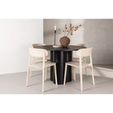 Olivia, Åstol Rund matgrupp Beige, Svart, 4st