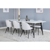 Polar, Velvet Rektangulär matgrupp Svart,Ljusgrå, Svart, Vit, 240 x 100