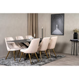 Velvet Deluxe Matstol Beige, Polyestersammet